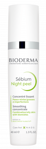 Sebium Night peel 40ml, nežni hemijski piling koji pruža efekat "nove kože" mešovitoj i masnoj koži sa nepravilnostima-BIODERMA