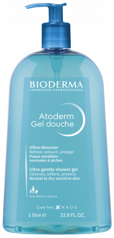  ATODERM Gel douche 1l, blagi gel za tuširanje bez sapuna koji poštuje kožu za normalnu i osetljivu kožu- BIODERMA