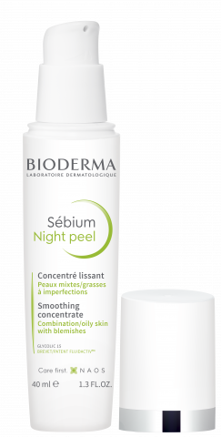 Sebium Night peel 40ml, nežni hemijski piling koji pruža efekat "nove kože" mešovitoj i masnoj koži sa nepravilnostima-BIODERMA