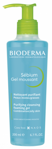 BIODERMA slika proizvoda, Sebium Gel moussant F200ml, pročišćavajući penasti gel za čišćenje masne i kombinovane kože