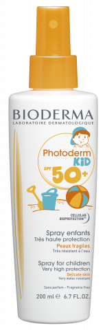 BIODERMA slika proizvoda, Photoderm KID Spray SPF 50+ 200ml, spej za sunčanje za decu