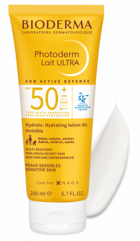 PHOTODERM Lait Ultra SPF 50+ 200 ml, krema koja pruža veoma visoku zaštitu od sunca-BIODERMA