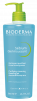 BIODERMA slika proizvoda, Sebium Gel moussant 500ml, pročišćavajući penasti gel za čišćenje masne i kombinovane kože